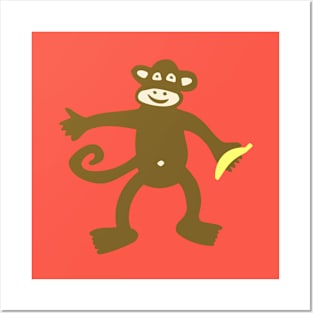 Monkey with Banana Posters and Art